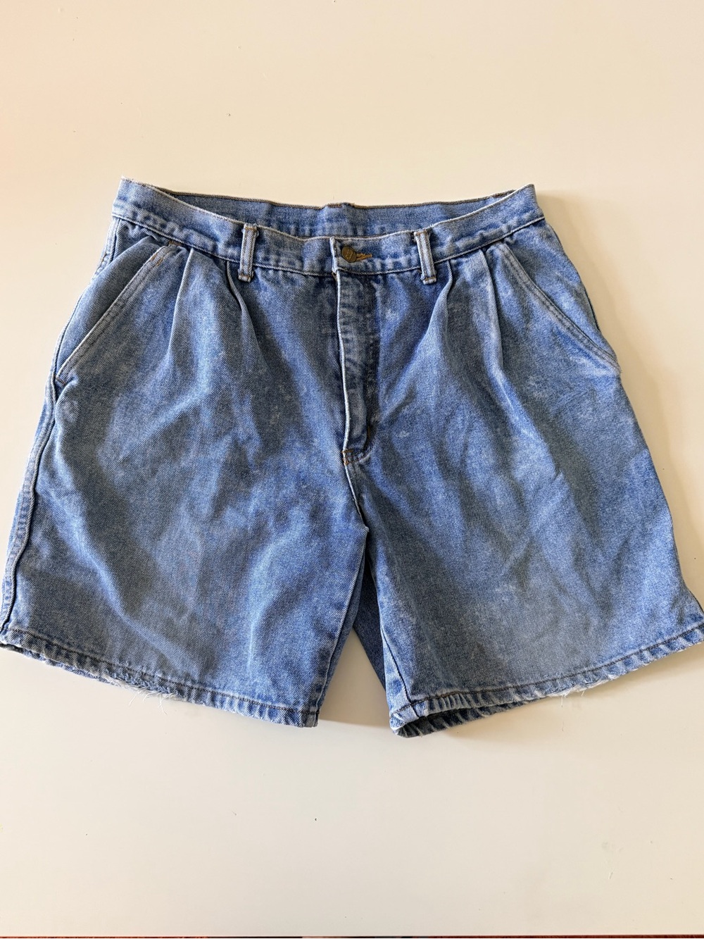 Men's Pleated  Denim Shorts